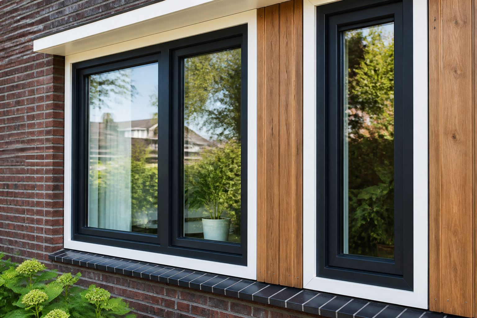 Nieuwe kozijnen in een gerenoveerde woning